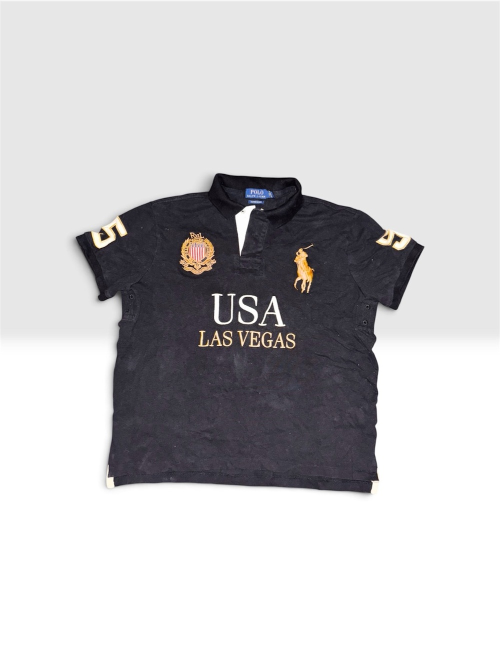 Polo by Ralph Lauren Black Polo with Gold Embroidery